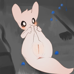 anus blush body_blush female female_feral feral genital_focus genitals high-angle_view humanoid_genitalia humanoid_genitalia_on_feral humanoid_vulva humanoid_vulva_on_feral plump_labia pubic_mound simple_background solo tail_anus vulva vulva_blush vulva_focus snoiifoxxo rain_world videocult slugcat 1:1