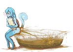 anthro blue_body blue_hair blue_skin diarrhea excessive_feces feces feces_on_body female hair hyper hyper_feces scatplay shell solo tail floofykinkumiho nintendo pokemon generation_1_pokemon pokemon_(species) squirtle absurd_res hi_res