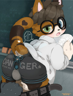 anthro blush boxers_(clothing) butt cat_tail cjk_tally_marks clothing eyewear glasses male solo tally_marks text underwear young young_anthro young_male nekokagebevil domestic_cat felid feline felis mammal 2021 absurd_res hi_res japanese_description