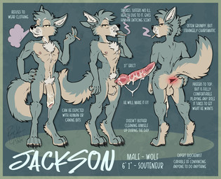 animal_genitalia animal_penis anthro anus backsack balls big_penis biped bodily_fluids butt canine_genitalia canine_penis chest_tuft cigarette cigarette_in_mouth claws cum cum_on_penis cum_string digitigrade erection flaccid fluffy fluffy_tail foreskin genital_fluids genitals half-closed_eyes huge_penis humanoid_genitalia humanoid_penis hyper hyper_genitalia hyper_penis knot long_penis looking_at_viewer looking_back looking_back_at_viewer male male_anthro narrowed_eyes nipples nude nude_anthro nude_male nudist object_in_mouth paws penis pose rear_view smoke smoking solo spread_anus spread_butt spreading standing stretched_anus tail text three-quarter_view tuft rick_griffin jackson_(rick_griffin) canid canine canis mammal wolf 2025 character_name digital_drawing_(artwork) digital_media_(artwork) english_text flat_colors full-length_portrait hi_res model_sheet multiple_images portrait signature
