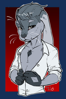 anthro bedroom_eyes black_eyes border clothed clothing collared_shirt exposed_chest fingers floppy_ears fur grey_body grey_fur grey_hair hair half-closed_eyes looking_at_viewer lop_ears male narrowed_eyes rolled_up_sleeves seductive shirt side_shave simple_background smile solo suggestive swept_hair topwear transparent_border unbuttoned unbuttoned_shirt unbuttoning unbuttoning_shirt undressing whiskers white_clothing white_shirt white_topwear detruo ourobunny domestic_rabbit lagomorph leporid lop_rabbit mammal oryctolagus rabbit alpha_channel digital_media_(artwork)