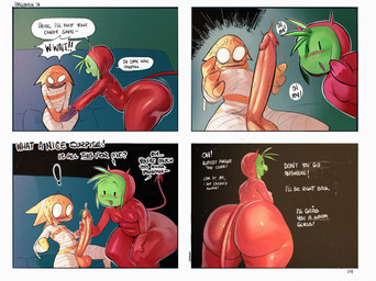 2_horns 3_fingers 4_fingers ambiguous_gender anthro balls belly bent_over big_butt big_penis black_eyes blush bodily_fluids bowl butt clothed clothing container costume covering covering_crotch covering_erection covering_penis curvy_figure devil_costume dialogue duo erection fake_horns fake_tail femboy fingers flattered four_frame_image front_view furniture genital_fluids genitals glans glistening glistening_balls glistening_body glistening_butt glistening_clothing glistening_genitalia glistening_glans glistening_penis glistening_skin glistening_thighs green_body green_pseudo_hair green_skin hand_on_penis holding_penis holidays horn huge_butt huge_penis huge_thighs intersex intersex/male inviting larger_intersex leaking_precum light long_penis long_tail looking_back male masturbation moobs mostly_nude multiple_angles mummy_costume mummy_wrappings musical_symbol narrowed_eyes navel navel_outline nervous not_furry open_mouth open_smile orange_body orange_pseudo_hair orange_skin page_number penile penile_masturbation penis pink_glans pointy_speech_bubble precum presenting presenting_hindquarters pseudo_hair rear_view red_clothing red_skinsuit shaft_divide shocked simple_background sitting size_difference skinsuit slightly_chubby small_but_hung smaller_male smile sofa speech_bubble standing suggestive sweat sweatdrop symbol tail talking_to_another teapot_(body_type) text thick_thighs tight_clothing voluptuous voluptuous_intersex white_balls white_glans white_penis wide_hips sqoon halloween jay_(sqoon) panpan alien humanoid puwa 2025 comic dated digital_drawing_(artwork) digital_media_(artwork) english_text hi_res lighting multiple_scenes shaded intersex_(lore)