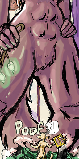 anthro breasts chest_tuft clothing duo female fur hair macro magic male male/female micro nude shrinking size_difference size_transformation smile transformation tuft mrease twokinds keith_keiser natani basitin canid canine canis keidran mammal wolf digital_media_(artwork) hi_res story story_in_description