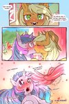 2020 2:3 apple applejack_(mlp) aroused being_watched big_macintosh_(mlp) blonde_hair blue_hair blush bodily_fluids brother_(lore) brother_and_sister_(lore) cold-blooded-twilight comic dialogue digital_media_(artwork) drooling english_text equid equine female female/female feral food freckles french_kissing friendship_is_magic fruit fur glowing glowing_eyes green_eyes hair hasbro heart_symbol hi_res horn kissing looking_at_another male mammal multicolored_hair my_little_pony mythological_creature mythological_equine mythology open_mouth pink_hair plant purple_body purple_eyes purple_fur purple_hair red_body red_fur saliva sibling_(lore) sister_(lore) spike_(mlp) sweat tail tears text tongue twilight_sparkle_(mlp) unicorn yellow_tail