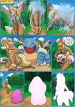 ambiguous_gender anthro anthrofied arcanine balls bathing blastoise breasts butt casual_nudity circumcised comic dialogue ditto_(pokemon) english_text eyes_closed feral flaccid fur generation_1_pokemon generation_8_pokemon genitals group gynomorph hi_res humanoid_genitalia humanoid_penis intersex maya_henderson maya_henderson_ditto nintendo nude outside penis pickles-hyena pokemon pokemon_(species) pokemorph showering solo standing striped_body striped_fur stripes text transformation water wooloo