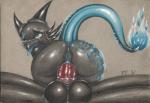 anthro anus balls big_balls blue_fire bodily_fluids butt colored_fire cowgirl_position crossgender dragon duo erection female female_focus female_on_top female_penetrated fire flaming_tail from_front_position fucked_silly genital_fluids genitals horn male male/female male_on_bottom male_penetrating male_penetrating_female mythological_creature mythological_scalie mythology nightshade_(dragonofdarkness1992) on_bottom on_top penetration penile penile_penetration penis penis_in_pussy raised_tail scalie sex solo_focus sonicsfan81 tail tongue tongue_out traditional_media_(artwork) vaginal vaginal_fluids vaginal_penetration