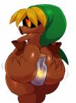 ambiguous_gender big_butt bottle butt container deep_skin duo glistening glistening_butt hair hand_on_butt huge_butt looking_back plant short_stack simple_background squish thick_thighs wide_hips sssonic2 majora's_mask nintendo the_legend_of_zelda deku_link tatl_(tloz) deku_(tloz) deku_scrub elemental_creature elemental_humanoid fairy flora_fauna humanoid plant_humanoid absurd_res hi_res