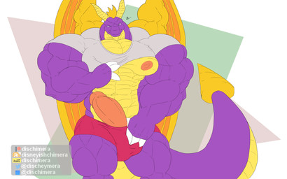 abs anthro balls big_balls big_bulge big_muscles big_pecs big_penis big_tail bulge clothing erection genitals insufficient_clothing male muscular muscular_arms muscular_legs muscular_male muscular_thighs muscular_wings navel nipples pecs penis pulling_shirt_down shirt solo tail thick_thighs tight_clothing tight_fit tight_shirt tight_topwear topwear undersized_clothing undersized_topwear conditional_dnp dischimera activision mythology spyro_the_dragon dragon mythological_creature mythological_scalie scalie hi_res