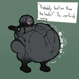 abdominal_bulge ambiguous_gender anthro anthro_prey arm_markings belly big_belly big_butt black_highlights black_sclera body_outline butt clothed clothed_anthro clothed_male clothing dialogue duo face_imprint facial_scar fangs gloves_(marking) hand_on_belly hand_on_own_belly highlights_(coloring) huge_belly imprint leg_markings looking_at_belly looking_at_own_belly looking_down male markings motion_lines multicolored_body navel open_mouth oral_vore pseudo_hair rumbling_stomach scar sharp_teeth shortstack shortstack_male simple_background size_difference smaller_pred smile socks_(marking) speech_bubble talking_to_another talking_to_prey teeth tentacle_hair tentacles text thick_thighs thong thong_only tongue topless underwear underwear_only vore white_eyes kanida kanida_(kanida) alien 1:1 digital_drawing_(artwork) digital_media_(artwork) english_text hi_res