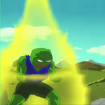 anthro battle duo explosion gesture green_body grin hand_gesture humor keikogi male martial_arts_uniform middle_finger muscular muscular_anthro muscular_male powering_up smile sportswear matt_furie pepe_the_frog amphibian frog 1:1 animated meme no_sound short_playtime webm