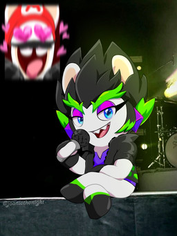 amethyst_(gem) anthro bent_legs black_boots black_clothing black_facial_hair black_footwear black_hair black_handwear black_jacket black_mittens black_mustache black_topwear blue_eyes blurred_character boots buckteeth clothed clothed_anthro clothed_female clothing crossed_legs drum drum_set duo ear_piercing electronics eyebrows eyelashes facial_hair female footwear fur gauntlets_(weapon) gem green_eyebrows green_hair hair half-closed_eyes handwear hat headgear headwear heart_eyes heart_symbol holding_microphone holding_object infatuation jacket light long_ears looking_at_viewer male microphone mitten_hands mittens multicolored_hair musical_instrument mustache narrowed_eyes noseless on_stage open_clothing open_jacket open_mouth open_smile open_topwear pantsless_anthro pantsless_male percussion_instrument piercing pink_eyes pink_tongue purple_clothing purple_ear_piercing purple_eyelids purple_shirt purple_topwear red_clothing red_hat red_headwear sharp_teeth shirt shoes short_hair singing sitting smile smiling_at_viewer spiky_hair stage_lights tan_inner_ear teeth text thick_eyebrows tongue topwear torn_clothing torn_shirt torn_topwear two_tone_hair white_body white_fur jooniethenight fan_screaming_at_madison_beer_performance mario_bros mario_plus_rabbids_kingdom_battle mario_plus_rabbids_sparks_of_hope nintendo raving_rabbids rayman_(series) ubisoft edge_(mario_plus_rabbids) rabbid_mario lagomorph mammal rabbid 2024 3:4 artist_name colored crossover digital_drawing_(artwork) digital_media_(artwork) english_description lighting meme shaded