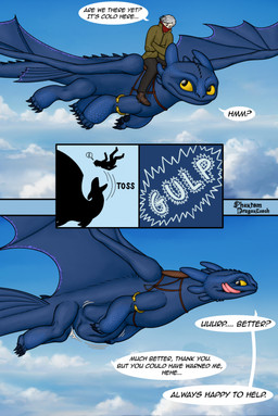 after_vore belly big_belly black_claws blue_arms blue_body blue_tail blue_wings claws dialogue duo endosoma feral feral_pred flying human_prey licking licking_lips male riding saddle safe_vore sky skyscape swallowing tail talking_feral text tongue tongue_out vore willing_prey wings yellow_eyes dragonczech night_furry dreamworks how_to_train_your_dragon toothless human mammal 2025 comic english_text hi_res