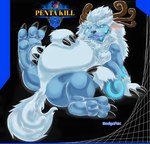 abdominal_bulge ambiguous_gender anthro belly bulge champion feet feral foot_fetish foot_focus foot_rub hindpaw horn looking_at_viewer looking_pleasured magic male paws slightly_chubby slightly_chubby_male solo toes vore badgefox league_of_legends riot_games tencent willump_(lol) monster yeti hi_res