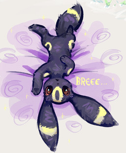ambiguous_gender black_body black_fur featureless_crotch feral fur looking_at_viewer lying on_back pawpads paws simple_background solo tail savielle nintendo pokemon eeveelution generation_2_pokemon pokemon_(species) umbreon 2025 digital_media_(artwork)
