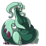 anthro big_tail eyewear female glasses green_body green_slime organs purple_eyes purple_slime slime solo stomach tail vore feralcatalyst nintendo pokemon hope_(strawberryhope) generation_6_pokemon goodra pokemon_(species) hi_res