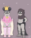 anthro bulge clothed clothing detailed_bulge fur group looking_at_viewer male mask multiple_poses pose princess royalty simple_background elkomodito komodo89 disney the_three_musketeers beagle_boys canid canine canis domestic_dog mammal absurd_res digital_media_(artwork) hi_res