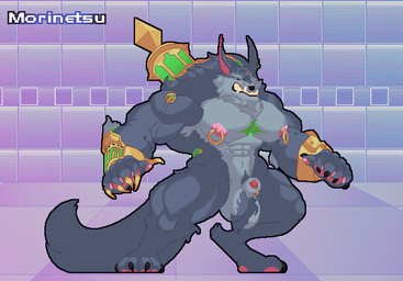anthro arm_tuft attack balls barazoku big_balls big_penis chest_tuft clothing erection feet flaccid flaccid_bigger genitals hair hairy humanoid_genitalia jewelry knot legwear male mature_male moobs muscular muscular_anthro muscular_male necklace nipples penis piercing plant slightly_chubby smile smirk solo thigh_highs tuft weapon morinetsu league_of_legends riot_games tencent warwick_(lol) canid canine canis mammal wolf animated digital_media_(artwork) loop pixel_(artwork) short_playtime