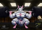 abs absurd_res anthro background_character balloon_with_face balls barbell biceps big_balls big_bulge big_muscles big_penis black_penis blue_eyes blue_penis bodily_fluids bone bow_ribbon bulge clothed clothing demon demonsylveon detailed_background digital_media_(artwork) digitigrade eeveelution erection excessive_genital_fluids excessive_precum exercise falling feet fur fur_tuft generation_6_pokemon genital_fluids genitals glass glistening glistening_eyes gym hi_res humanoid_genitalia humanoid_penis looking_at_viewer male muscular muscular_anthro muscular_male nintendo nipples nude paws pecs penis plant pokemon pokemon_(species) precum reflection scared_face signature skull skull_head sliding_back solo sylveon tape text tiotiored tuft underwear vein veiny_arms veiny_muscles veiny_pecs veiny_penis weightlifting weights wet wet_clothing wet_underwear white_body window workout