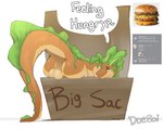 anus balls bedroom_eyes big_mac_(burger) feral food genitals male narrowed_eyes presenting presenting_anus seductive solo speech_bubble tail text doeboi mythology dragon food_creature mythological_creature mythological_scalie scalie english_text hi_res