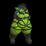 belly_gem clothed clothing collar female fishnet_clothing gem hat headgear headwear looking_at_viewer navel navel_piercing not_furry obese obese_female obese_humanoid overweight overweight_female overweight_humanoid piercing solo standing morningpanda goblin humanoid 1:1 alpha_channel