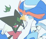 ambiguous_gender anthro beak duo slcn040 nintendo pokemon generation_9_pokemon meowscarada pokemon_(species) quaquaval