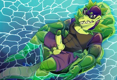 abs balls big_balls bodily_fluids candy clothing colored_cum cum dessert food genital_fluids genitals green_body leaking leaking_cum leaking_precum leotard male muscular pecs penis pool_toy precum purple_body purple_cum shirt solo swimming_pool swimming_trunks swimwear tank_top throbbing throbbing_penis toony_eyes topwear unusual_bodily_fluids unusual_cum unusual_genital_fluids 1amwolfram nintendo pokemon toontown_corporate_clash zoobleburger_(1amwolfram) alligator alligatorid crocodilian feraligatr food_creature generation_2_pokemon hybrid living_candy pokemon_(species) reptile scalie hi_res