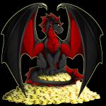 claws coin feral horn looking_at_viewer male membrane_(anatomy) membranous_wings red_eyes simple_background sitting solo tail transparent_background treasure wings gard3r mythology sruhikan dragon mythological_creature mythological_scalie scalie 1:1 2015 alpha_channel