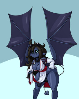 animal_genitalia animal_penis breasts bulge clothing equine_genitalia equine_penis g-string genitals gynomorph hair half-erect heart_eyes heart_symbol horn intersex looking_at_viewer makeup mascara not_furry penis shortstack shortstack_gynomorph shortstack_intersex simple_background smile solo standing tail thick_thighs underwear wide_hips wings limebreaker jessie_(limebreaker) demon humanoid 4:5 digital_media_(artwork) hi_res
