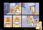 anthro bed bedroom big_breasts breastfeeding breasts butt collaborative collaborative_breastfeeding curtains ears_back female furniture genitals group heart_symbol mature_anthro mature_female pivoted_ears pussy text lecerf sega sonic_the_hedgehog_(series) vanilla_the_rabbit chao_(sonic) lagomorph mammal absurd_res colored comic english_text hi_res