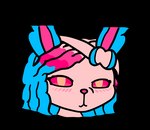 anthro anthrofied blue_hair bow_tie female hair pink_nose pink_sclera pokemorph solo tan_eyes funnyman2 nintendo pokemon mochi_(funnyman2) eeveelution generation_6_pokemon pokemon_(species) shiny_pokemon sylveon alpha_channel