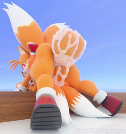 anal anal_penetration anthro anus balls big_balls big_butt big_penis bodily_fluids butt clothed clothing cum cum_inside duo erection excessive_cum excessive_genital_fluids femboy footwear fur genital_fluids genitals gloves hair handwear heart_eyes heart_symbol huge_balls huge_penis humanoid_genitalia humanoid_penis looking_at_viewer male male/male male_penetrated male_penetrating male_penetrating_male multi_tail nude open_mouth penetration penile penis selfcest sex simple_background square_crossover tail text white_body white_fur kawa_the_asparagus classic_sonic_(universe) sega sonic_the_hedgehog_(series) classic_tails miles_prower animal_humanoid canid canine canis fox humanoid mammal mammal_humanoid red_fox true_fox 3d_(artwork) absurd_res digital_media_(artwork) hi_res