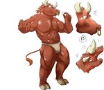 anthro bovid bovine bulge clothing european_mythology facial_piercing feral feralized first_person_view greek_mythology hoof_growth human looking_at_hand loss_of_dexterity male mammal minotaur muscular mythology nojo nose_piercing nose_ring piercing ring_piercing simple_background solo surprised_expression transformation transformation_pov underwear white_background