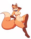 anthro collar collar_only female genitals nude pussy solo giidenuts thebestfox canid canine fox mammal hi_res