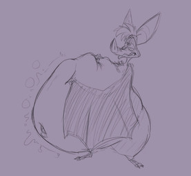 bat_ears bat_nose bat_wings belly big_belly clenched_teeth feral fur hair half-closed_eyes holding_belly huge_belly hyper hyper_belly male membrane_(anatomy) membranous_wings morbidly_obese morbidly_obese_feral morbidly_obese_male narrowed_eyes navel nude obese obese_feral obese_male overweight overweight_feral overweight_male solo standing teeth wings scudmum ferngully batty_koda bat mammal megabat 2025 digital_drawing_(artwork) digital_media_(artwork) hi_res sketch