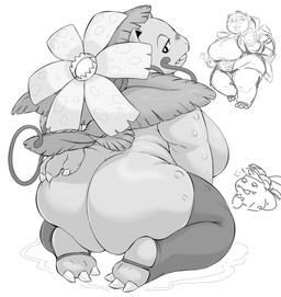 anthro anthrofied back_boob belly big_breasts big_butt biped blush breasts butt claw_toes claws clothing curvy_figure fangs feet female finger_claws flower_(anatomy) hand_on_butt hand_on_own_butt huge_breasts huge_butt kneeling legwear legwear_only leotard lidded_eyes looking_at_viewer looking_back looking_back_at_viewer mostly_nude open_mouth overweight overweight_anthro overweight_female plant pokemorph pose seiza simple_background sitting soles solo stirrup_legwear stirrup_stockings stockings stockings_only teeth toe_claws vines voluptuous white_background iriedono nintendo pokemon elemental_creature flora_fauna generation_1_pokemon pokemon_(species) venusaur 2026 digital_media_(artwork) full-length_portrait greyscale hi_res monochrome pinup portrait