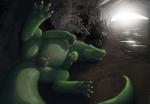 2016 4_toes absurd_res animal_genitalia anus balls cave claws detailed_background digital_media_(artwork) disney dragon elliot_(pete's_dragon) evalion eyes_closed feet feral fully_sheathed fur furred_dragon furred_scalie genitals green_balls green_body green_fur hi_res looking_at_viewer looking_back male mythological_creature mythological_scalie mythology pawpads perineum pete's_dragon pete's_dragon_(2016) presenting rear_view scalie sheath sleeping smile soles solo spread_legs spreading tail toe_claws toes