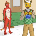 1:1 anthro anthrofied bottomwear boxers_(clothing) charmeleon clothed clothing door duo eyewear fire flaccid flaming_tail floor foreskin fully_clothed furniture fuze generation_1_pokemon genitals glasses hi_res humanoid_genitalia humanoid_penis hypno_(pokemon) hypnosis inside male male/male mind_control nintendo nude pants pattern_clothing pattern_topwear penis plaid plaid_clothing plaid_topwear pokemon pokemon_(species) pokemorph pubes shirt sofa tail tartan_underwear therapy topwear underwear