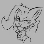 angry anthro ball_gag femboy gag hair hand_on_chin male solo stare teasing conditional_dnp vonepitaph stiria felid feline humanoid mammal monochrome