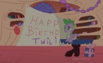 balloon birthday_party book depression gift inflatable library lonely lonely_birthday_party male pupils sad slit_pupils solo tail diegotan friendship_is_magic hasbro my_little_pony mythology spike_(mlp) dragon mythological_creature mythological_scalie scalie hi_res