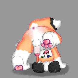 anthro anus ass_up balls black_body black_ears black_fur black_nose black_tail blue_eyes butt erection feet fox_ears fox_tail fur genitals green_eyes hair hands_on_ground heterochromia humanoid_genitalia humanoid_penis inner_ear_fluff looking_back male multicolored_body multicolored_fur nude nude_anthro nude_male one_leg_on_ground one_leg_up open_mouth orange_body orange_fur orange_tail pawpads paws penis pose presenting presenting_anus raised_leg raised_tail rear_view red_pawpads red_penis smile solo tail teeth tongue tuft white_body white_fur white_hair white_paws white_penis kirikopoyo slushi_(dogekeen) canid canine fox mammal 1:1 hi_res signature