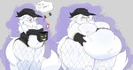 anthro belly big_belly big_breasts big_butt breasts burping butt clothing female holidays huge_belly huge_breasts huge_butt onomatopoeia overweight solo sound_effects text torn_clothing weight_gain thatsmy4rt halloween canid canine fox mammal hi_res