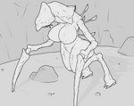 anthro anthrofied big_breasts breasts curvy_figure female nipples non-mammal_breasts nude solo voluptuous methados half-life half-life_2 valve alien antlion_(half-life) antlion_guard arthropod 2022 absurd_res full-length_portrait greyscale hi_res monochrome portrait