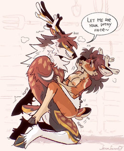 anthro duo female male male/female penetration romantic sex jeffavious deer mammal