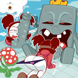 all_fours ambiguous_gender balls bedroom_eyes big_balls big_butt big_penis black_clothing black_eyes black_hair black_panties black_sclera black_underwear blue_sky blush blush_stickers bodily_fluids brown_clothing brown_footwear brown_shoes butt clothed clothed_female clothed_humanoid clothed_sex clothing clothing_pull cloud crown cum cum_dripping_from_penis cum_from_penis cum_on_ground day deep_throat erection expressive_mask eyelashes featureless_feet feet fellatio female female_humanoid female_penetrated footwear genital_fluids genitals glans glistening glistening_genitalia glistening_glans glistening_penis gold_crown green_body green_lips grey_balls grey_body grey_glans grey_penis grey_spikes group hair headgear heart_clothing heart_panties heart_symbol heart_underwear hooded_robe humanoid_penetrated interspecies larger_male leaking_cum lips looking_pleasured male male/female male_penetrating male_penetrating_female mask narrowed_eyes not_furry open_mouth oral oral_penetration outline outside_sex panties panty_pull penetration penile penis penis_in_mouth penis_on_face pigtails pink_blush plant red_clothing red_eyes red_hair_tie red_robe red_tongue robe rock seductive sex sharp_teeth shoes sitting size_difference sky smaller_female smaller_humanoid spiked_balls spiked_penis spikes spikes_(anatomy) spots spotted_head sweat sweaty_butt teeth thought_bubble tongue tongue_out trio underwear underwear_pull wearing_mask white_body white_butt white_cloud white_outline white_skin white_spots whomp's_fortress loopsdaloop mario_bros nintendo super_mario_64 sadie_(genocity) whomp_king bandit_(mario) elemental_creature flora_fauna humanoid mineral_fauna piranha_plant rock_creature whomp