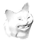 ambiguous_gender eyes_closed fangs monotone_background pointy_ears prick_ears simple_background solo teeth white_background conadolpomp kot_(meme) domestic_cat felid feline felis mammal 2022 digital_drawing_(artwork) digital_media_(artwork) greyscale headshot_portrait meme monochrome portrait shaded sketch