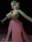 big_breasts breasts clothed clothing exposure_variation female hug not_furry psychic solo hiddenmask18 nintendo pokemon gardevoir generation_3_pokemon humanoid pokemon_(species) 3d_(artwork) blender_(artwork) digital_media_(artwork) hi_res