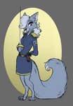 anthro captain digitigrade ear_piercing female piercing slim solo weapon el-gallo space_station_13 lisa_ricci canid canine fox mammal vulpkanin hi_res