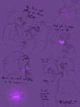 anthro anthro_pred belly big_breasts blush breasts cuddling duo female female/female fur hair happy heart_symbol horn nude open_mouth oral_vore purple_and_black safe_vore shush simple_background size_difference sleeping smile soul soul_stealing soul_vore swallowing tail text thick_thighs vore willing_pred willing_prey kawattame moony_(kawattame) bovid bovine cattle mammal 3:4 digital_media_(artwork) english_text hi_res monochrome