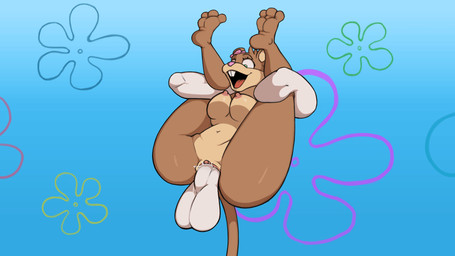 3_toes anthro anthro_penetrated areola balls big_breasts biped bodily_fluids breasts brown_body brown_fur buckteeth clitoral_hood clitoris countershading disembodied_hand disembodied_penis erection eyebrows eyelashes feet female female_penetrated flexible flower_cloud_(spongebob) flower_on_head folded full_nelson full_nelson_(legs_held) fur genital_fluids genitals looking_pleasured male male/female male_penetrating male_penetrating_female nipples nude open_mouth outdoor_nudity outside outside_sex penetration penile penile_penetration penis penis_in_vagina plantigrade sex smile spread_legs spreading tail teeth three-quarter_view toes tongue vaginal vaginal_fluids vaginal_penetration vulva necrothant nickelodeon spongebob_squarepants sandy_cheeks eastern_grey_squirrel grey_squirrel mammal rodent sciurid tree_squirrel 16:9 animated digital_media_(artwork) hi_res shaded widescreen