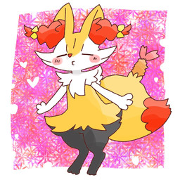 accessory ambiguous_anthro ambiguous_gender anthro biped blush blush_stickers bow_ribbon digitigrade dipstick_tail eyes_closed featureless_crotch food front_view hair_accessory hair_bow hair_ribbon heart_symbol leaning leaning_forward markings object_in_tail puckered_lips ribbons shrimp_(food) solo standing tail tail_markings annyui0611 nintendo pokemon braixen canid generation_6_pokemon mammal pokemon_(species) 1:1 2022 digital_drawing_(artwork) digital_media_(artwork) full-length_portrait japanese_description portrait translated_description
